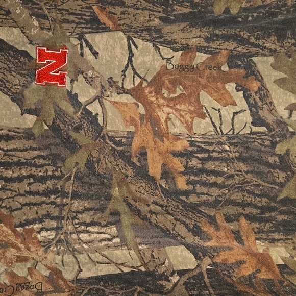 Vintage Nebraska Huskers Camouflage Shirt Boggy Creek Camo - Picture 6 of 11